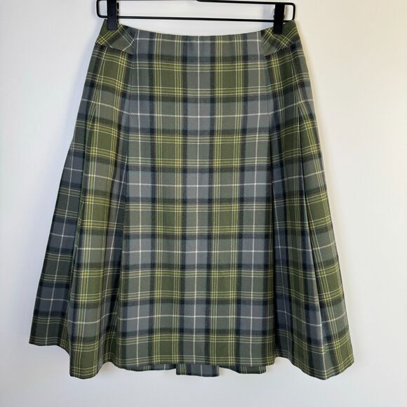 Pendleton Plaid Skirt Size 4 Green Wool Goblincore Academia Preppy Classic Chic - Picture 1 of 12